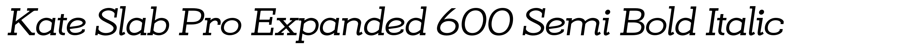 Kate Slab Pro Expanded 600 Semi Bold Italic